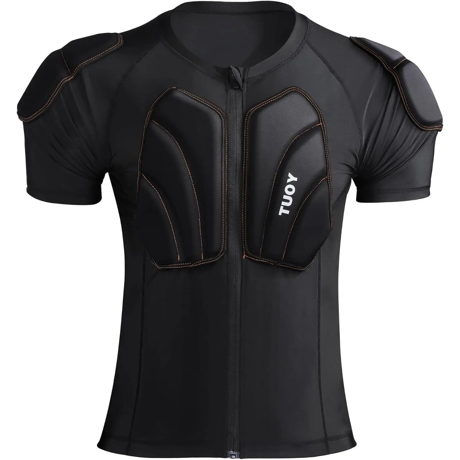 Eicolorte Padded Muscle Shirt Football Gear for Men Baseball Protective Shirts Chest Rib Protector Padded Compression Shirt