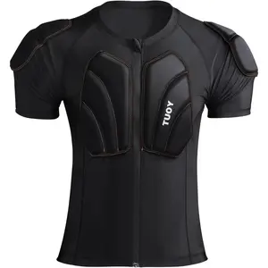 Eicolorte Padded Muscle Shirt Football Gear for Men Baseball Protective Shirts Chest Rib Protector Padded Compression Shirt