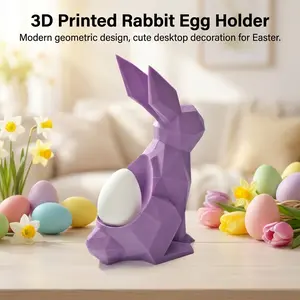 3D Printed Easter Bunny Egg Holder, Cute Design Desktop Decoration, Perfect for Easter Celebrations, Unique Gift Idea