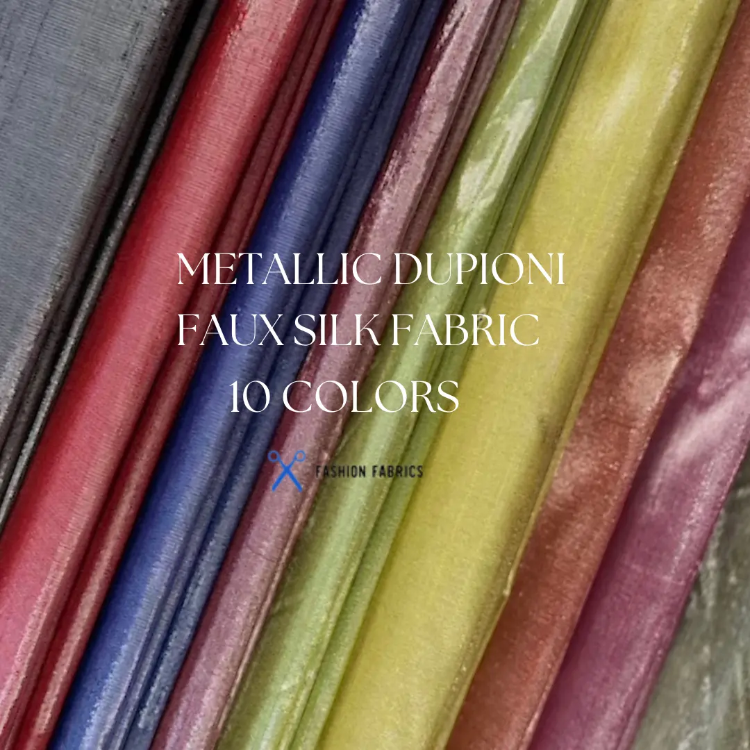 Metallic Dupioni Faux Silk Fabric