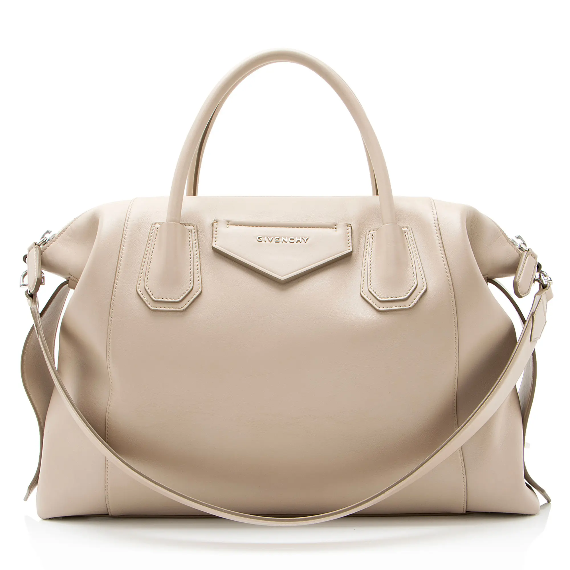 Pre-owned GIVENCHY Calfskin Shoulder Bags Soft Antigona Medium Satchel