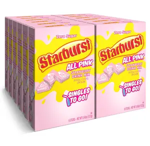 Starburst Singles To Go Powdered Drink Mix, All Pink Strawberry, 12 Boxes with 6 Packets Each - 72 Total Servings, Sugar-Free Drink Powder, Just Add Water, 6 Count (Pack of 12)