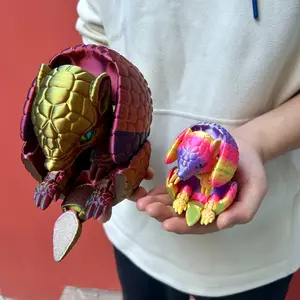 Flexible 3D Printed Armadillo Statue, Cute Animal Action Model for Home Office Decor, Decorative Sculptures, 32cm/12.6in & 16cm/6.3in Sizes