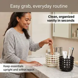 Paper Towel Holder Bucket, Bathroom and Toilet Organizer Box, Toothbrush, Toothpaste, Makeup Brush Storage, Practical Storage Basket