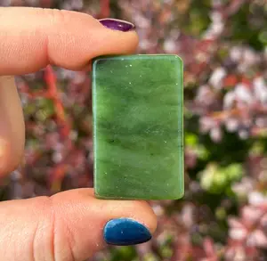 New Moon Beginnings Nephrite Jade Crystal Slice Grade A - Green Jade with Natural Variations