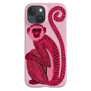 Pink Monkey Phone Case Jungle Animal Print