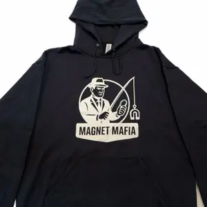 Magnet Mafia Signature Pullover Hoodie, Black Soft/Warm Heavyweight Blend with Adjustable Drawstring Hood