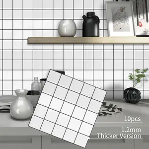Modern Green Peel & Stick Wall Tiles for Kitchen & Bathroom – 10-Pack