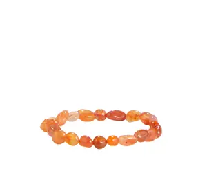 Carnelian Elastic Bracelet - Pebble Beads