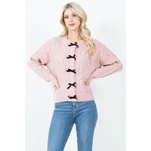 Ivory Ribbon Knit Cardigan