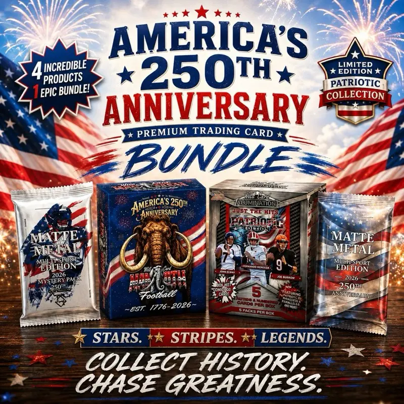 Wild Card Fireworks Bundle -  BOX of Mammoths, BOX of JTH Patriotic, 2 Matte Metal packs