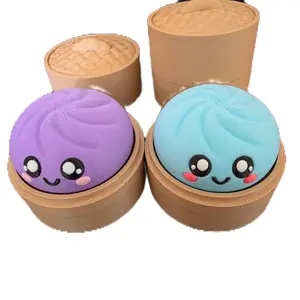 Kawaii Dumpling Clicker Toy | Tactile Fidget Desk Buddy, Keychain Pot Pet