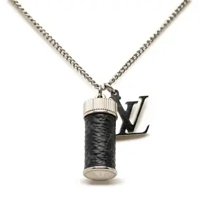 Pre-owned Louis Vuitton Canvas Small Leather Goods Monogram Eclipse Necklace