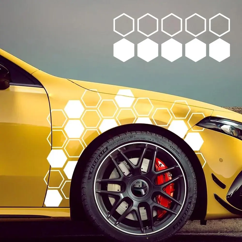 10PCS Honeycomb Car Stickers Vinyl Hive Style DIY Decals Auto Tuning Accessories For Car Side Door Window Bumper Fit All Models