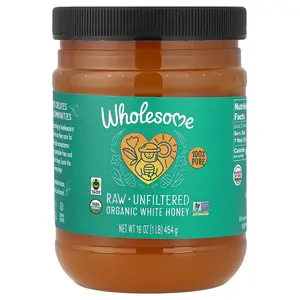 Wholesome Sweeteners Organic White Honey, Raw + Unfiltered, 16 oz (454 g)