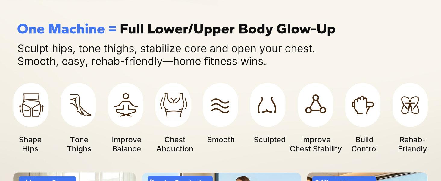 Merach Hip Abductor Machine for Home Gym Upper Back Exerciser, Adjustable Glute Trainer, Thigh Workout Equipment for Hip Sculpting & Butt Lifting