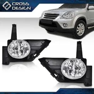 CROSSDESIGN Chrome Bumper Fog Lights w/ Switch Wiring Blubs Set Fit For 2005 2006 Honda CRV