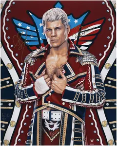 Cody Rhodes WWE Autographed 16" x 20" Photo Print with "The American Nightmare" Inscription - Art by Brian Konnick - Limited Edition of 10 - Fanatics Authentic Certified