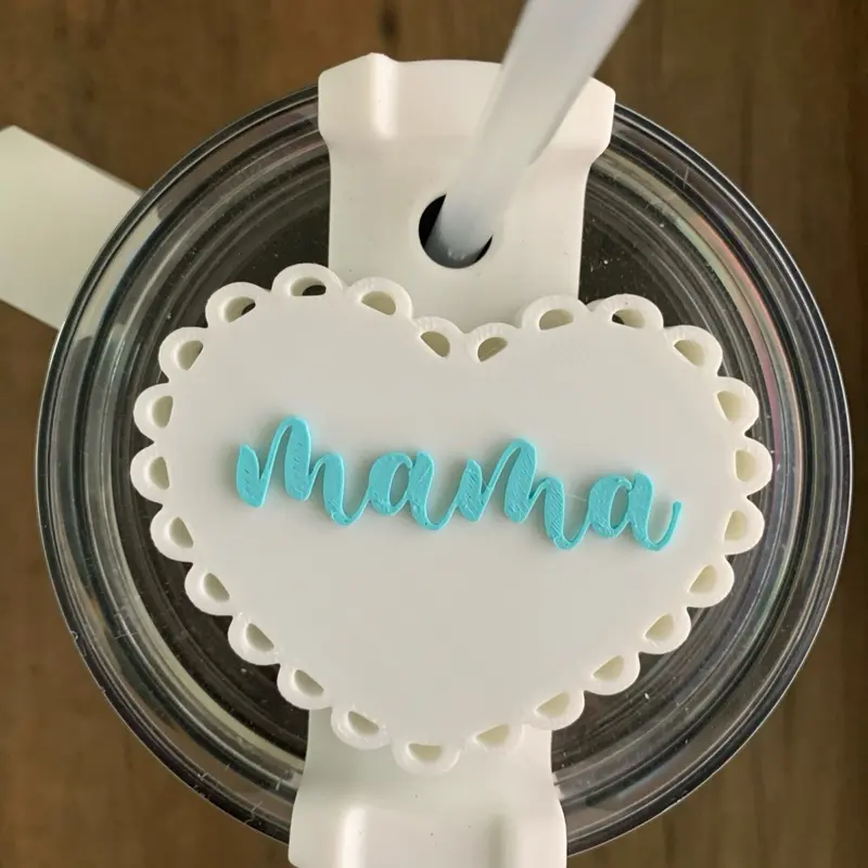 Coquette Boy Mama Stanley Topper 3D Printed Tumbler Charm Drinkware with Heart Embossed Design for Stanley 30oz & 40oz Tumblers
