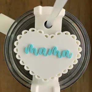 Coquette Boy Mama Stanley Topper 3D Printed Tumbler Charm Drinkware with Heart Embossed Design for Stanley 30oz & 40oz Tumblers