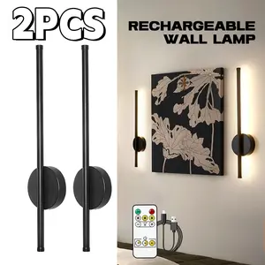 2Pack Minimalist Wall Light, Remote Control, 50cm LED, Led Mood Light, Type-C Rechargeable, Magnetic Installation, Dimmable & Color Temperature Adjustable For Bedroom, Study, Living Room, and Stairwell Light
