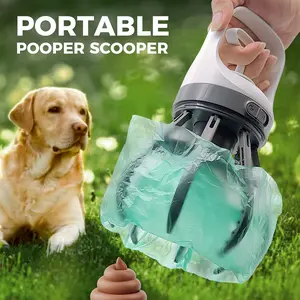 Portable Pet Pooper Scooper - Touch-Free Cleaning with Built-in Bag Dispenser for Dogs & Cats, Lightweight & Eco-Friendly for Outdoor Adventures