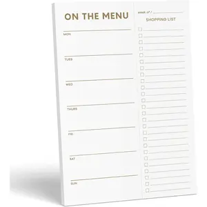 Meal Planner and Grocery List  Notepad. 7x10" Meal Planning Pad with  Off Shopping List. Plan Weekly Menu  for  or Dinner List for Family!