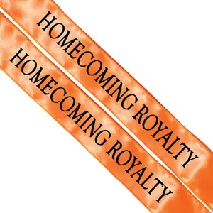 Anderson's Orange Satin Homecoming Royalty Sash Set, Elegant 3" x 72" Sashes with Black Imprint for Homecoming Night Coronation and School Events, 2‑Piece Set