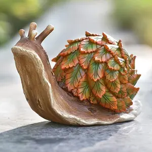 1 Piece Garden Snail Statue Resin Snail Figurine Small Animal Sculpture Outdoor Decor for Home Tabletop Shelf Patio Lawn Garden
