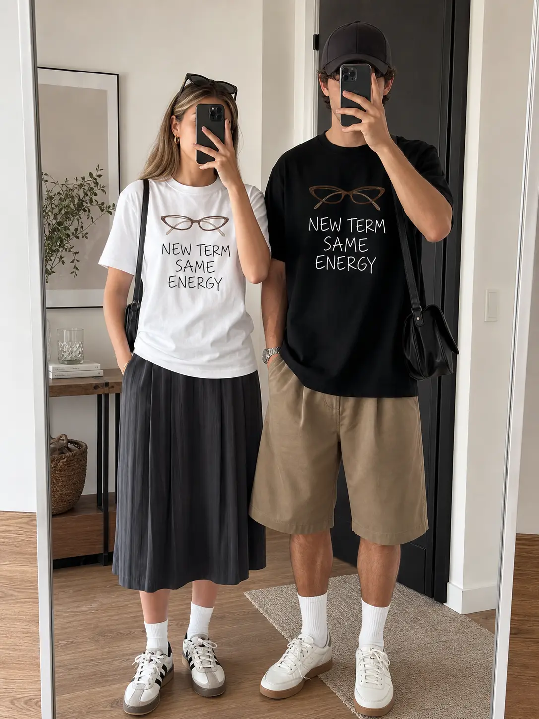 Unisex New Term Same Energy Graphic Tee, Matching Couple Bestie Back to School T-Shirt for Women Men