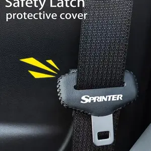 PU Leather Seat Belt Buckle Covers for Benz Sprinter, Anti-Collision Protective Shields, Automotive Interior Accessories