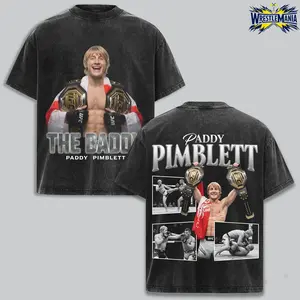 Paddy Pimblett Vintage Washed T Shirt, The Baddy UFC Fighter Graphic Tee, MMA Legend Retro Fightwear Design, Double Sided Championship Artwork Shirt, Octagon Combat Sports Streetwear, Oversized Heavyweight Cotton Unisex Tee, UFC Fan Gift Apparel