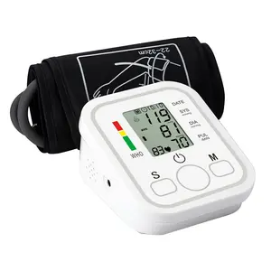 Arm Blood Pressure Monitor - LCD Display, Adjustable Cuff, 99x2 Memory Sets, Digital BP Machine for Home Use, Battery not included