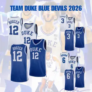 [CUSTOM NAME] Men's Team Duke Blue Devil 2026 Limited Basketball V-neck Mesh Jersey Shirt