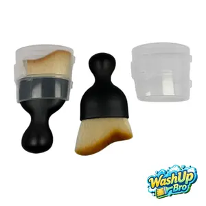 Car Interior Detail Brush with Dust Cover - Soft Bristle, Portable for Cleaning Vents, Buttons & Crevices