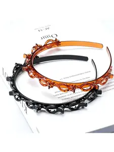 2-Piece Set of Cute Hair Clip Headbands—Hair clips for bangs, versatile hair ties with clips, stylish minimalist braiding tools, everyday fashion accessories for women