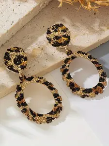 Women's Earrings Exaggerated Leopard Print Bold Pattern Vintage Irregular Relief Geometry Party Gift Fashion Jewelry High Quality Earrings