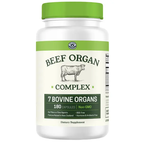 Grass-Fed New Zealand Beef Organ Liver Supplement Complex, Left Coast Performance, 180ct Dietary Edible