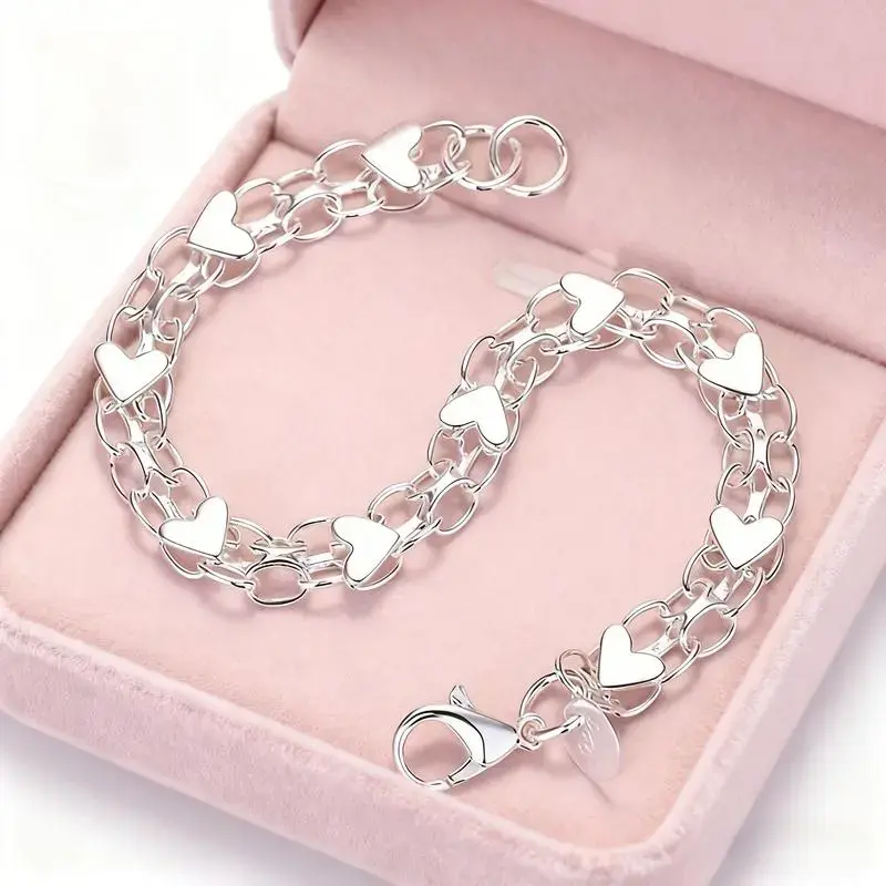 Sterling Silver Bracelet - Hypoallergenic, Durable & Perfect For Couples, Everyday Accessory|Boho Style|Hypoallergenic Bracelet bangle high appearance bracelet popular gift