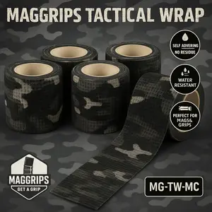 MagGrips Tactical Wrap 5-Roll Pack Self-Adhesive No Residue Water-Resistant Grips & Accessories