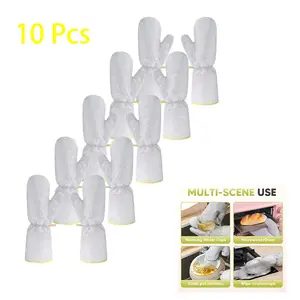 10 Pcs Dish Washing Gloves Waterproof Oil-Resistant Heat-Resistant Silver Wire for Kitchen Cleaning  Essential Tool for Dishes