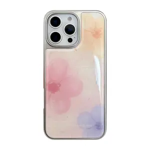 Floral Pattern Smartphone Case, Decorative Phone Protector Cover, Phone Accessories Compatible with iPhone 15 14 13, Casing