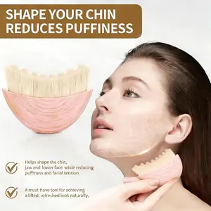 New Model Facial Massage Brush, Sensitive Skin Lymphatic Facial Massage Brush - Suitable for Lymphedema and Puffiness, Oval Bristles for Manual Skincare,Pink & White, Facial Care Tool