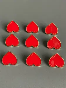 Heart Brooch Set, Enamel Pin, Metal Badge, Mini Collar Clip, Fashion Accessory, Gift Idea, Cartoon Design, 3/6/9 Pcs Pack