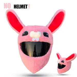 Plush Animal Helmet Cover, Rabbit Headgear for Men and Women, Full Helmet Protector, Unique and Stylish Design, Perfect for All Seasons