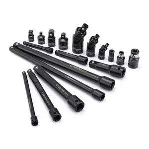 CASOMAN 18-Piece Drive Tool Accessory Set, Premium CR-V Steel with Black Phosphate Finish, Includes Socket Adapters, Extensions and Universal Joints and Impact Coupler, Professional Socket Accessories, #TikTokShopfalldealsforyou
