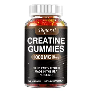 Buporai Made with 1000mg of Creatine Monohydrate - 60 Gummies/Bottle - Non-GMO