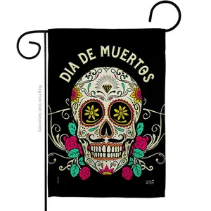 Angeleno Heritage G135382-BO 13 x 18.5 in. Dia De Muertos Garden Flag with Fall Day of Dead Double-Sided Decorative Vertical House Decoration Banner Yard Gift