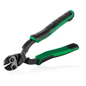 SK 8-Inch Mini Bolt Cutter, Small Heavy Duty Wire Cutters, Premium Cr-V Construction with Anti-Slip Grip, Hardened Recess Jaw Design for Cables, Small Screws and Thin Bolts