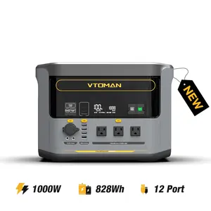 VTOMAN FlashSpeed 1000 Portable Power Station 1000W (2000W Peak), 828Wh LFP (LiFePO4) Battery, Fast Charging Power Station, Jump Starter, Solar Generator for Outdoor Home Backup Power, Camping RV